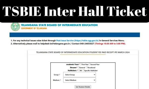 TS Inter Hall Ticket 2024